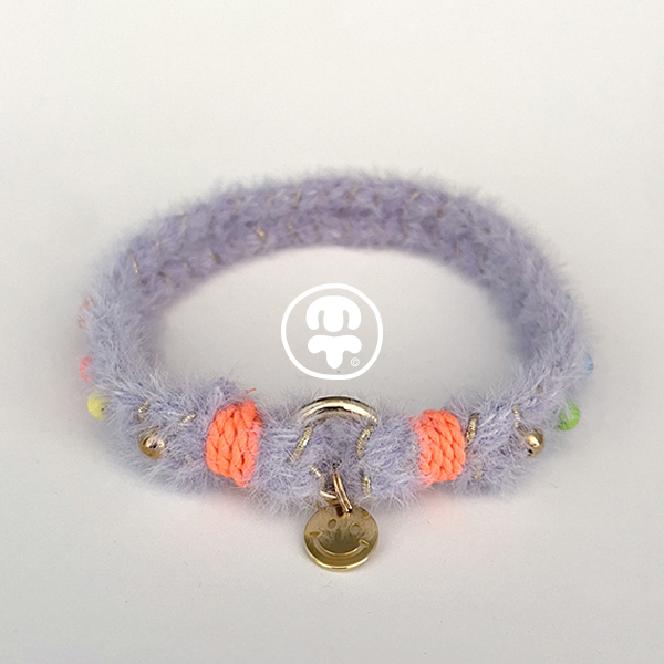 Purple Knit Pet Collar